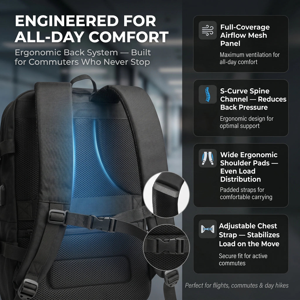 40L Expandable Travel Backpack