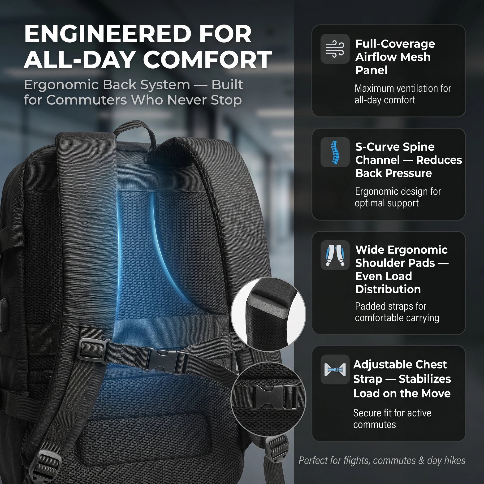 40L Expandable Travel Backpack