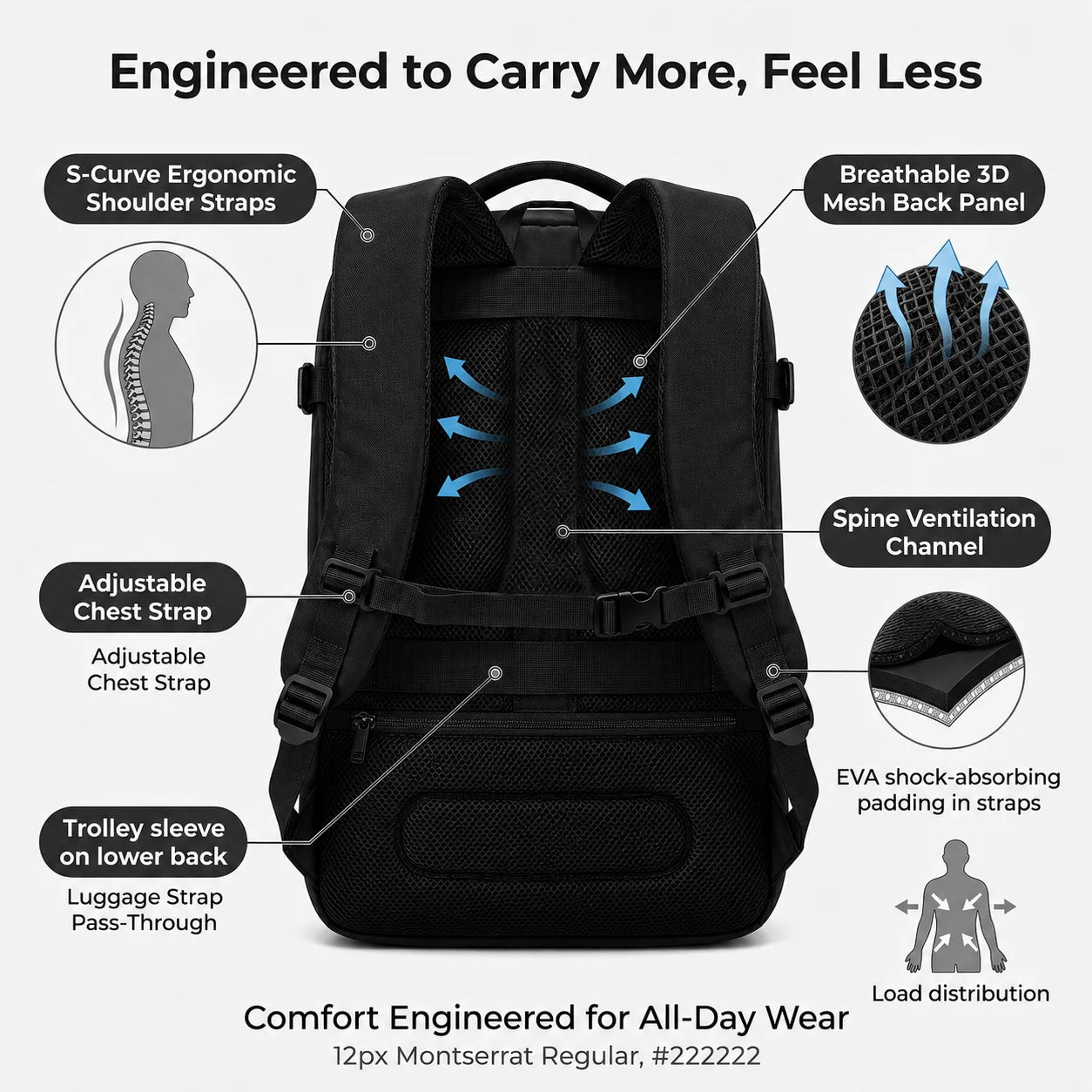 40L Expandable Travel Backpack