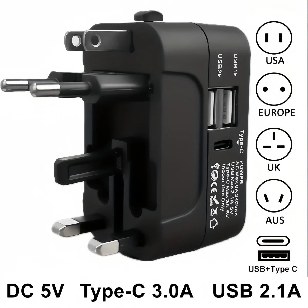 Universal Travel Adapter with USB