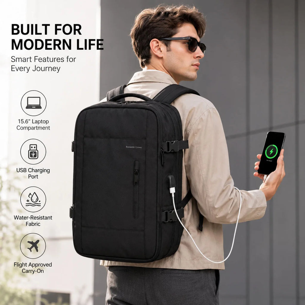 40L Expandable Travel Backpack