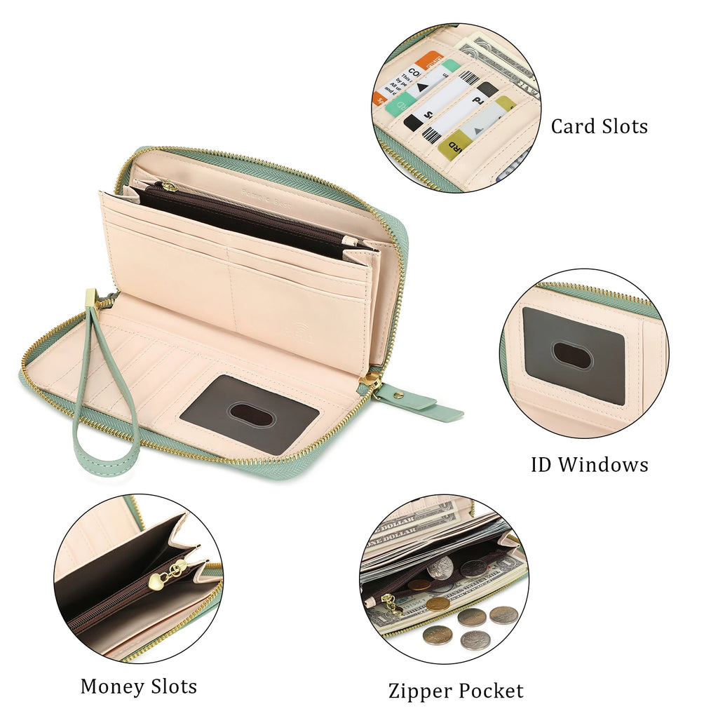RFID Zip Around Women's Wallet