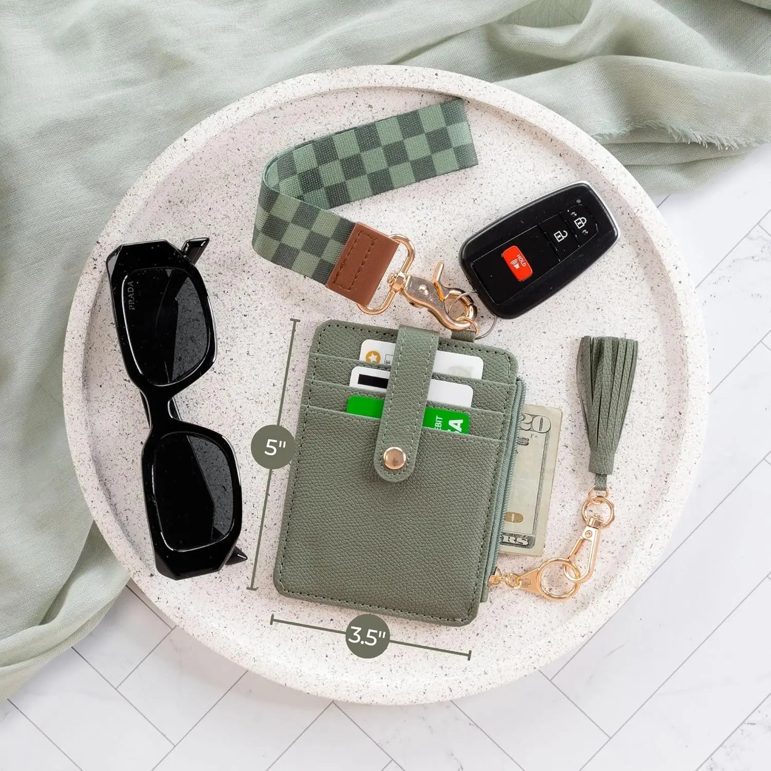 RFID Wristlet Keychain Wallet