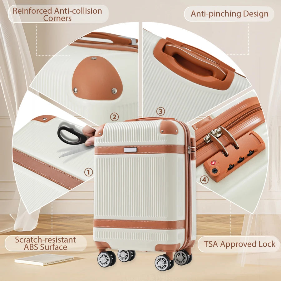 3PC ABS Carry-On Luggage Set
