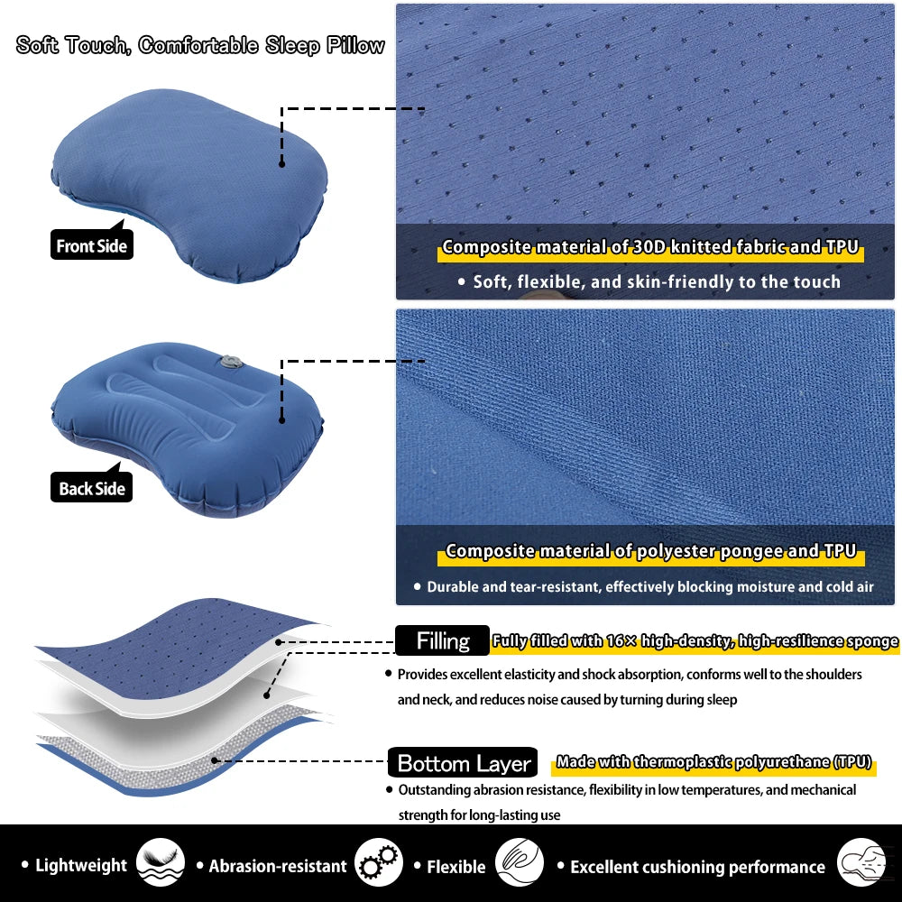 Inflatable Camping Travel Pillow