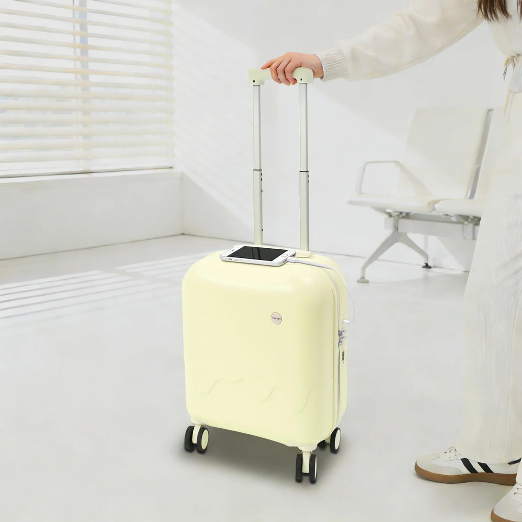 Carry-On Suitcase with USB & Cup Holder