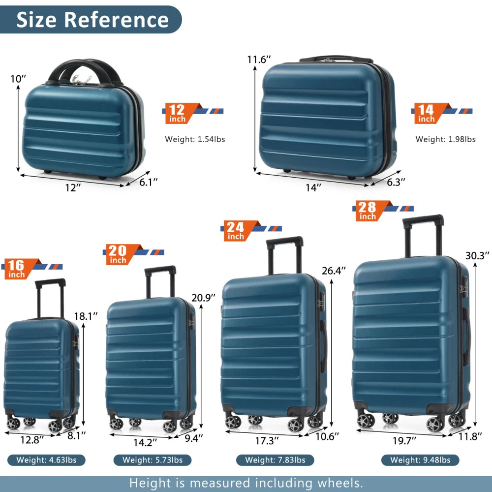 6PC ABS Hardshell Luggage Set