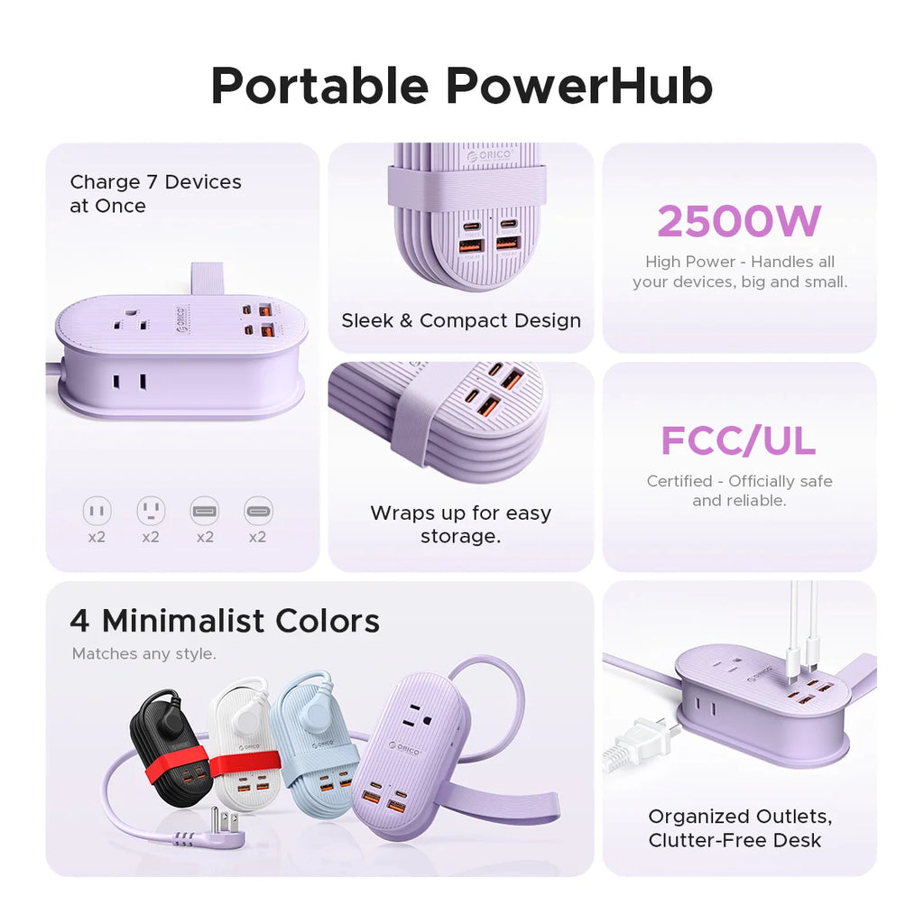 65W GaN Travel Power Strip