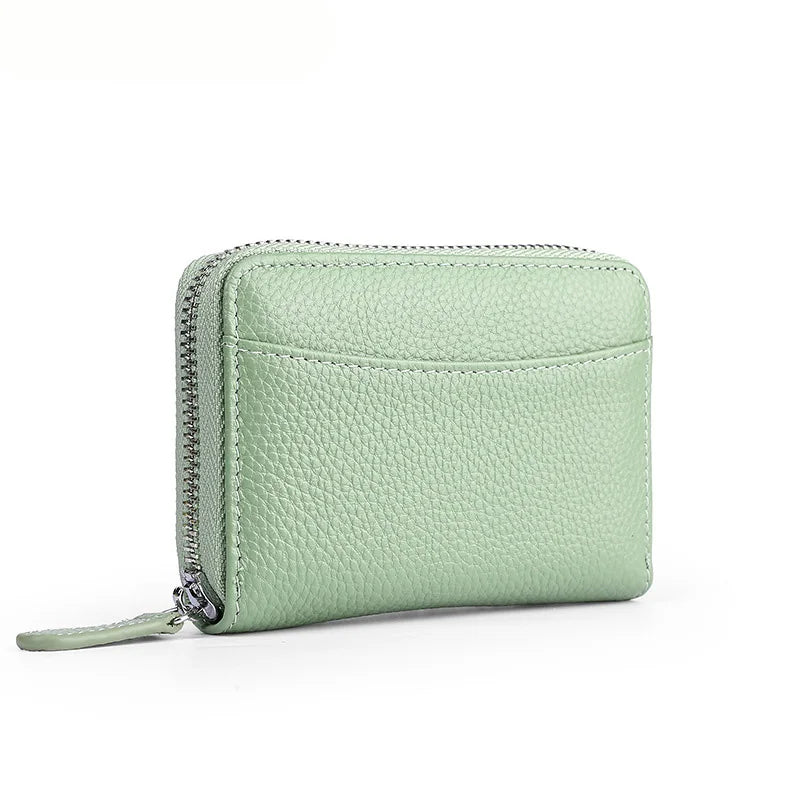 RFID Leather Zip Wallet