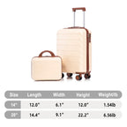 2PC ABS Spinner Luggage Set Beige