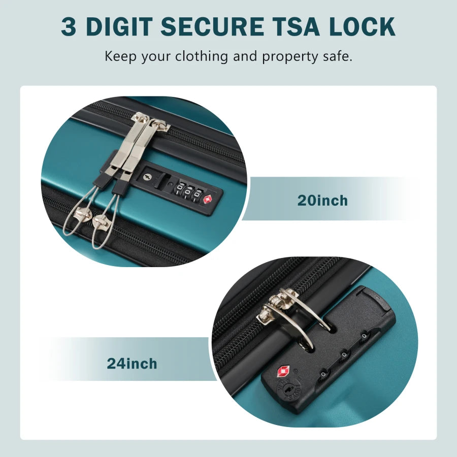 3PC Front Opening Luggage Set