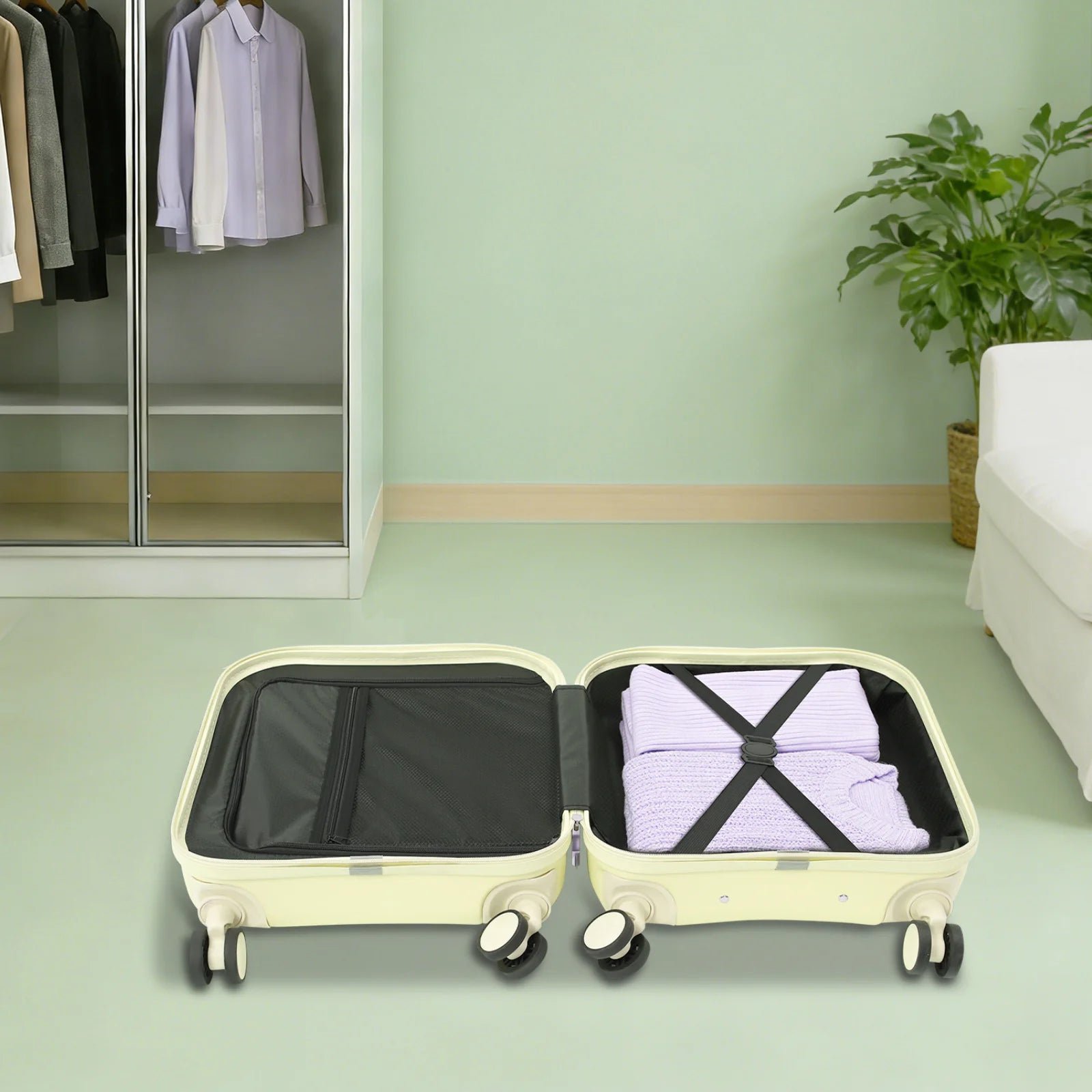 Carry-On Suitcase with USB & Cup Holder