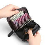RFID Leather Zip Wallet