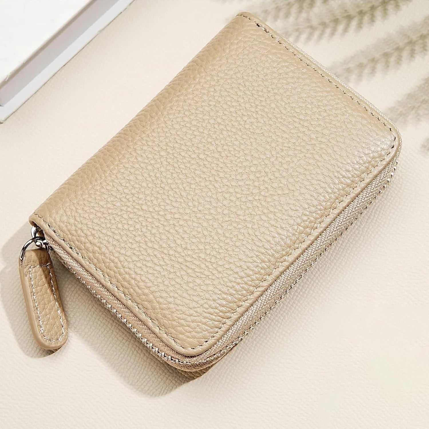RFID Leather Zip Wallet