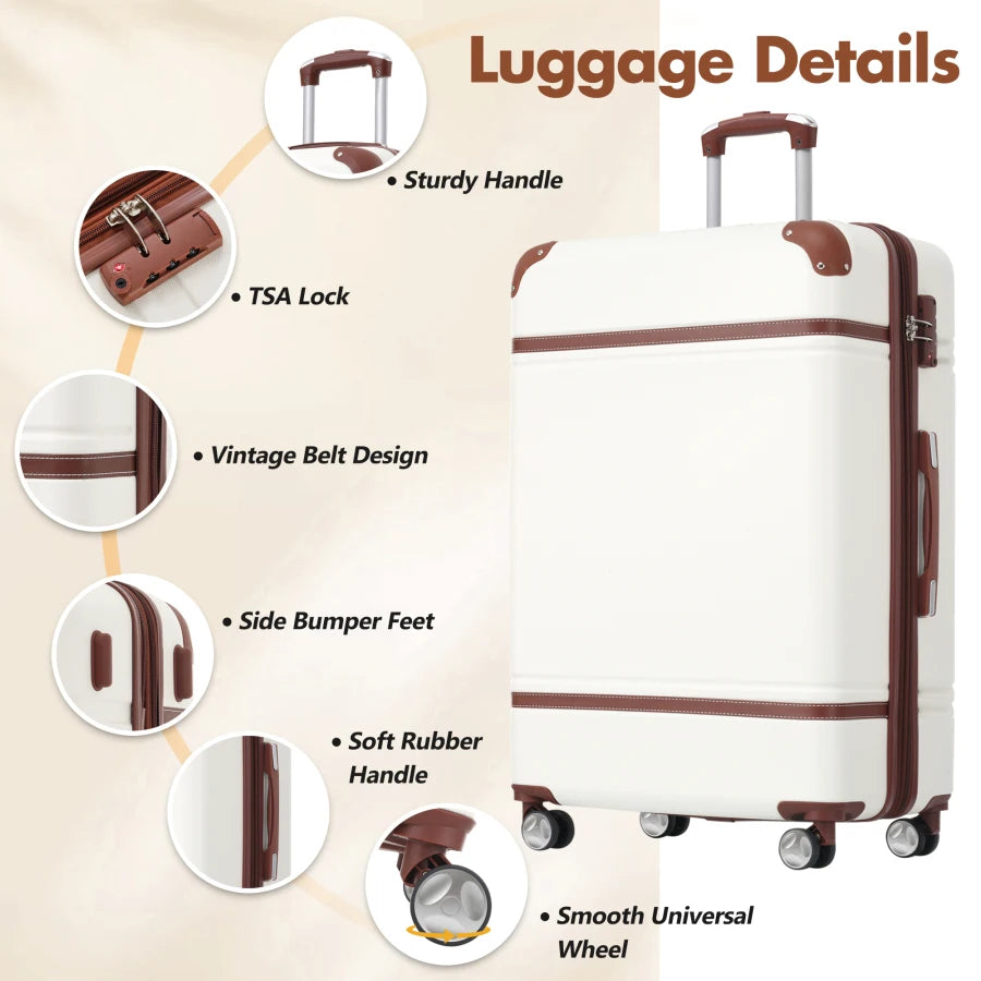 White Polycarbonate Luggage Set