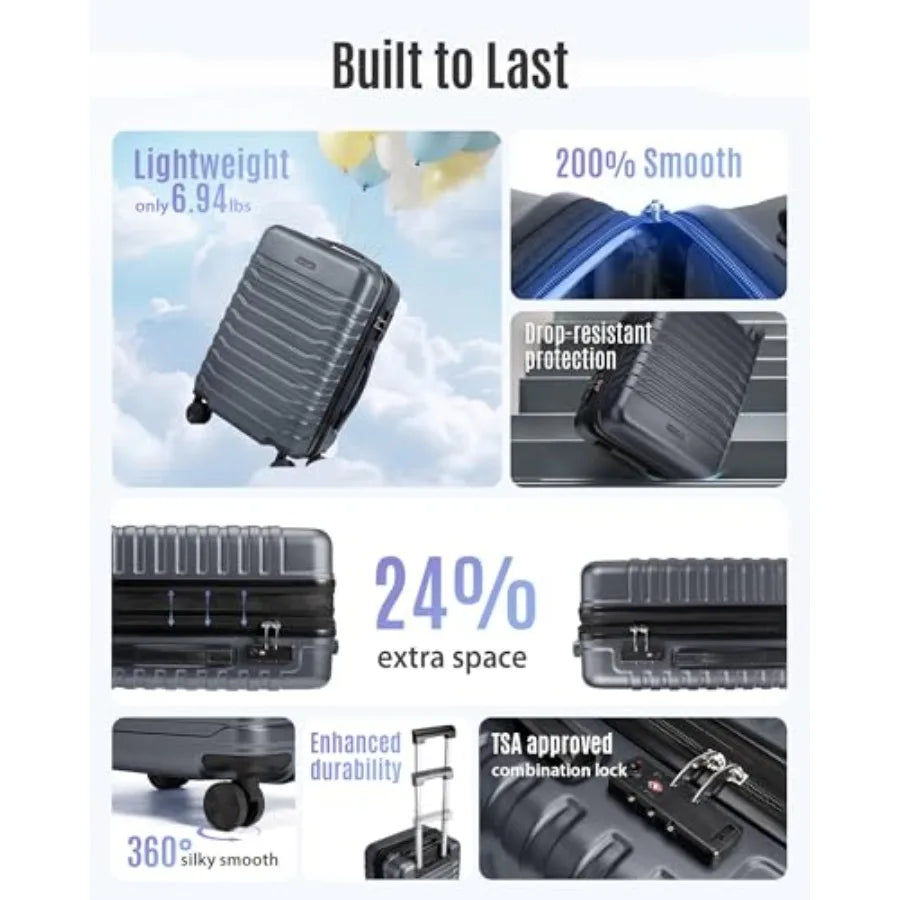 20" Expandable Carry-On Luggage