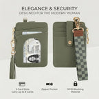 RFID Wristlet Keychain Wallet