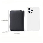 RFID Leather Zip Wallet
