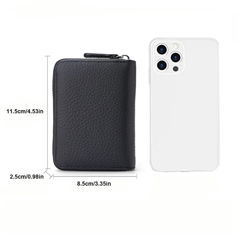 RFID Leather Zip Wallet