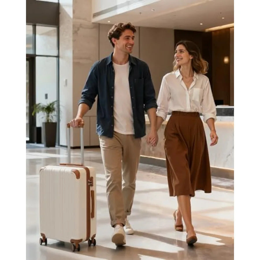 Apricot White Hardshell Suitcase