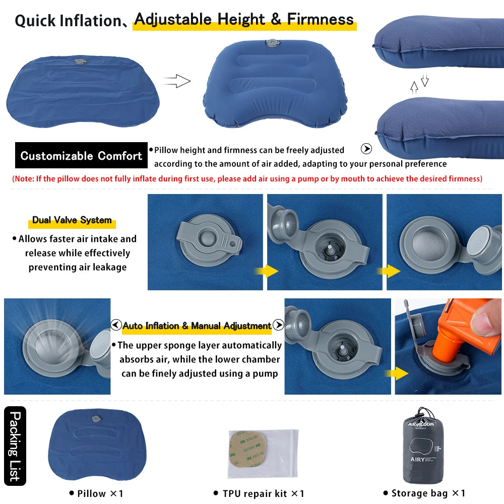 Inflatable Camping Travel Pillow
