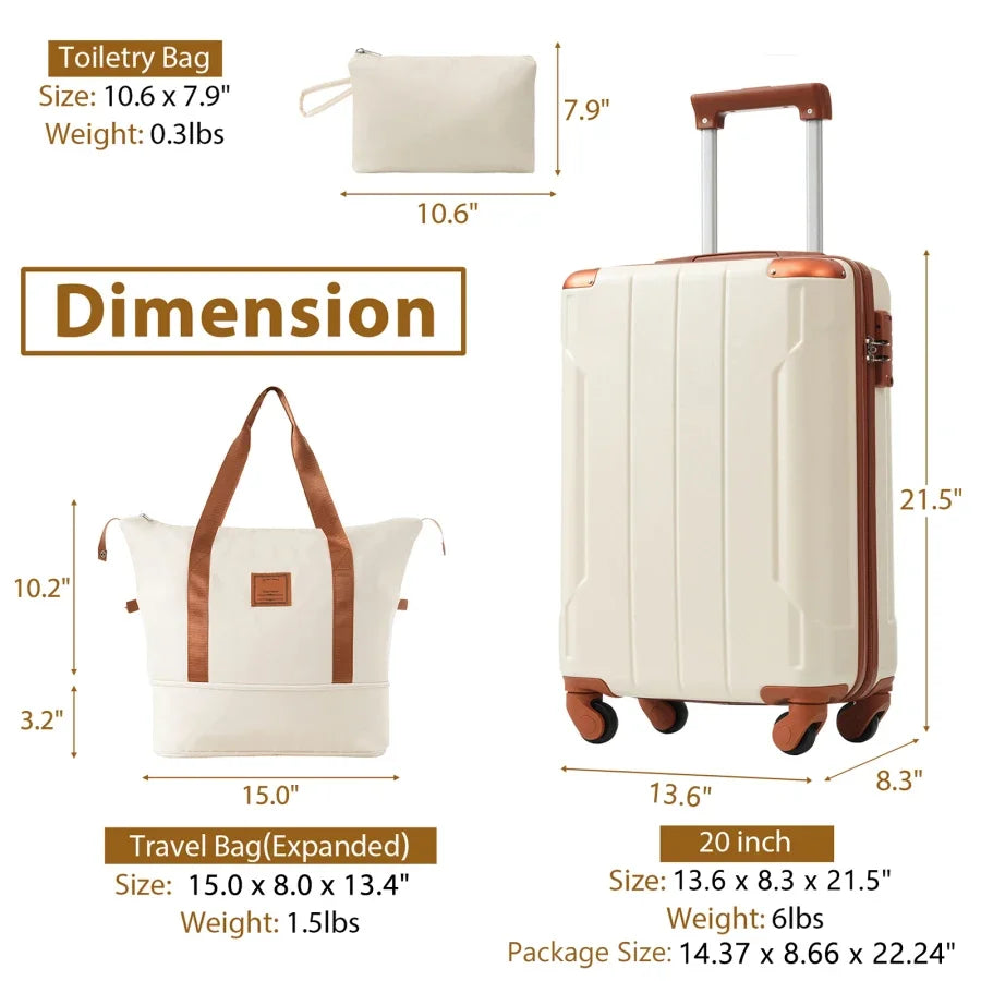 3-Piece Carry-On Luggage Set