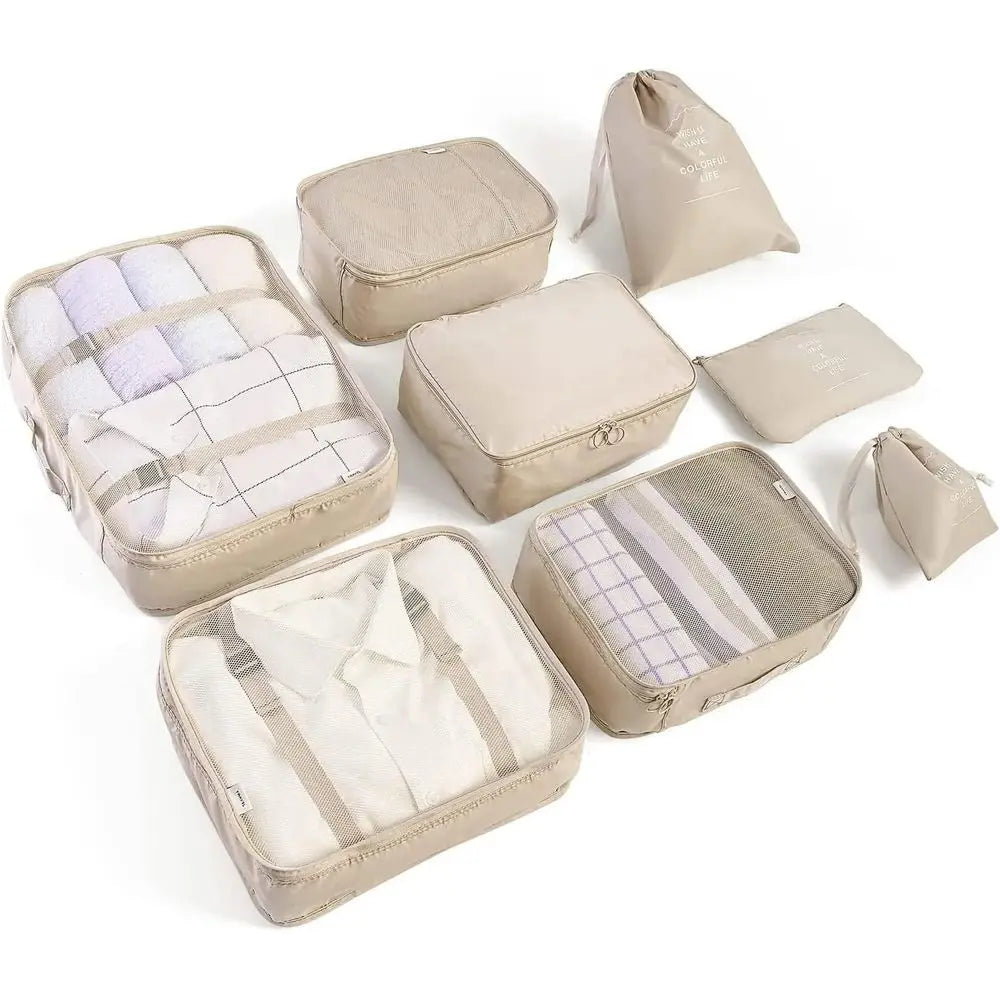 Travel Packing Cubes Set with Laundry Bag