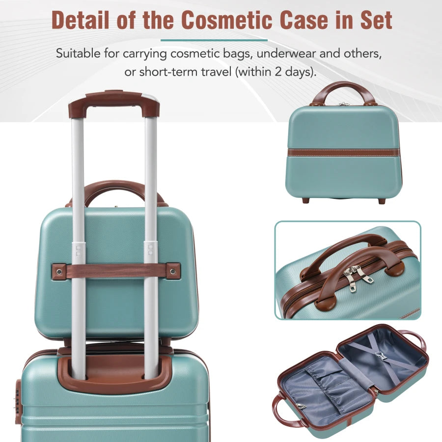 3PC Green Spinner Luggage Set