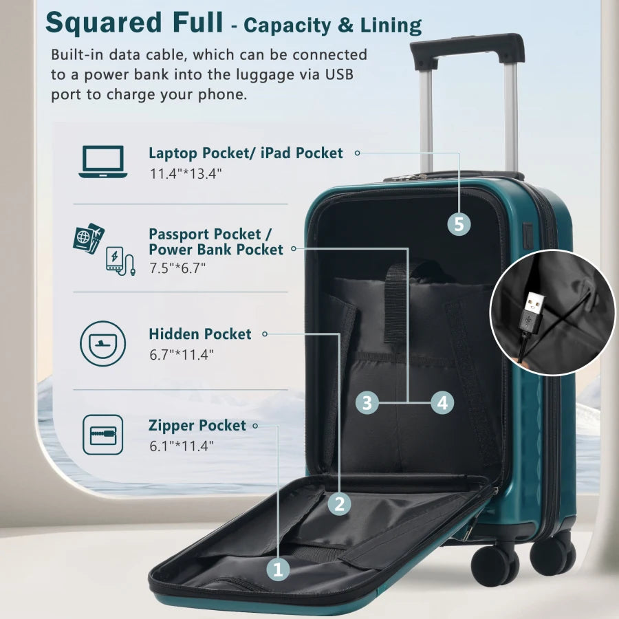 3PC Front Opening Luggage Set