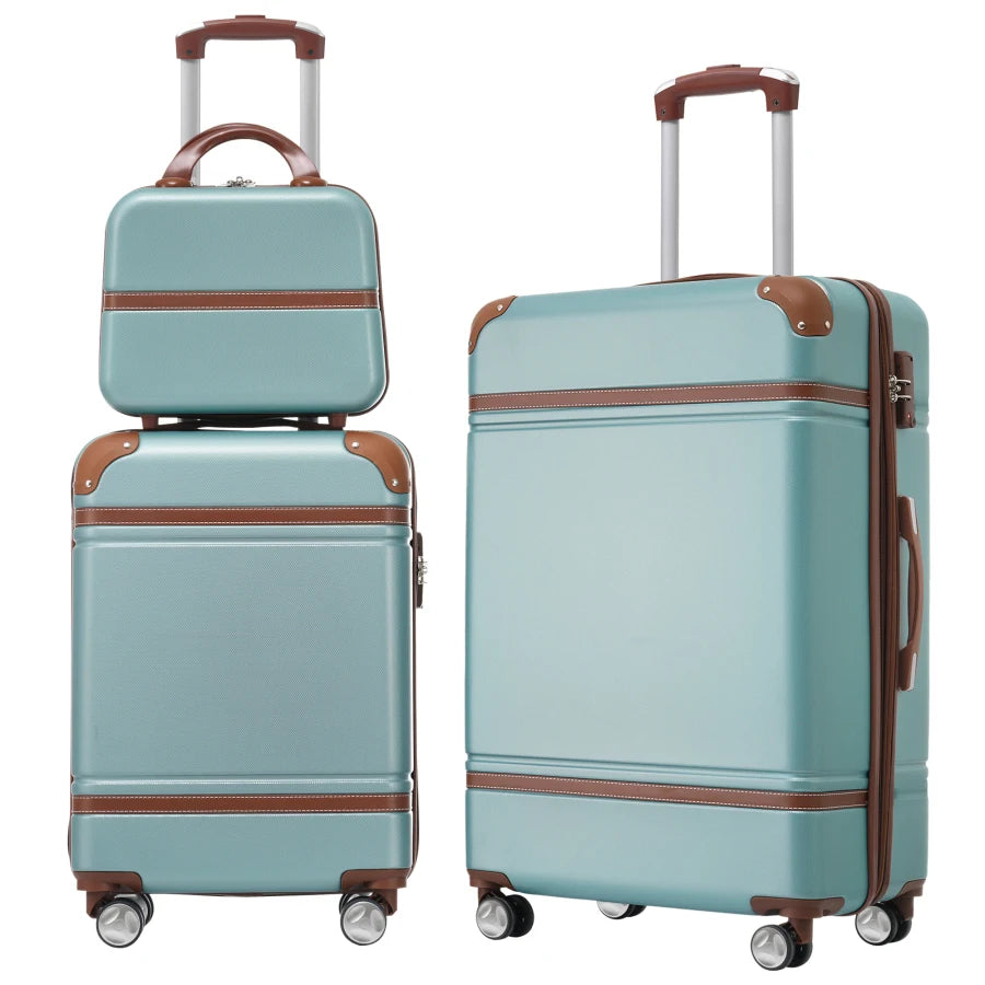 3PC Green Spinner Luggage Set