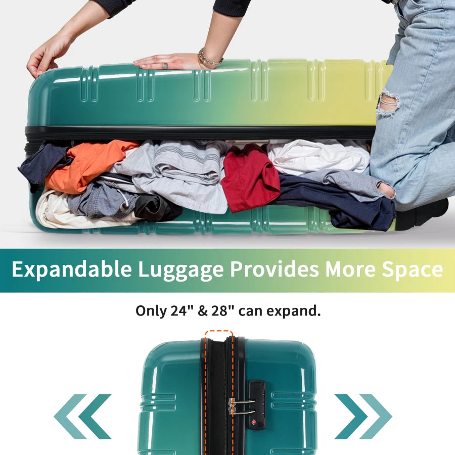 3PC Gradient Hardshell Luggage Set