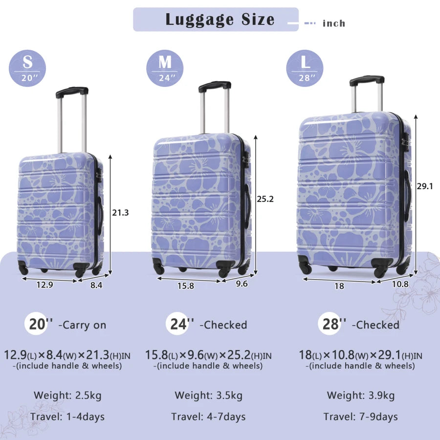 3PC Polycarbonate Spinner Luggage