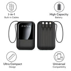 10000mAh Power Bank with Cables