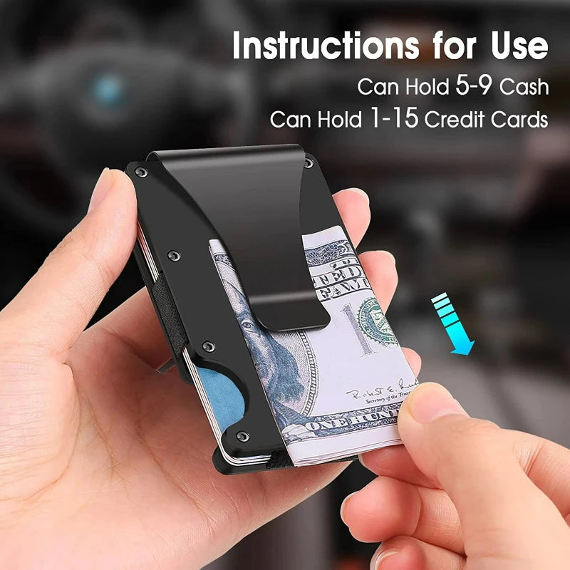 Minimalist RFID Wallet with Money Clip
