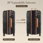 3PC Burgundy Hardshell Luggage Set