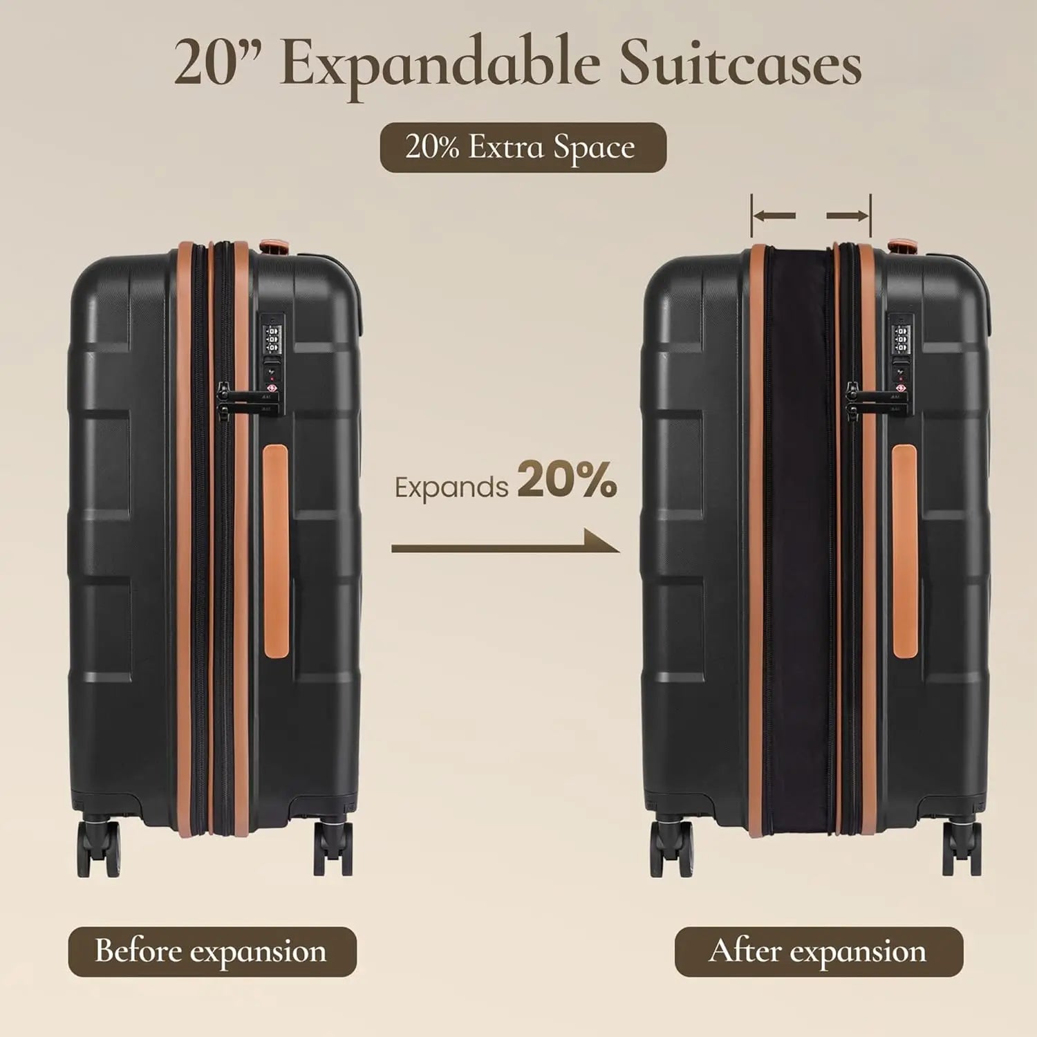 3PC Burgundy Hardshell Luggage Set