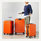 3PC Orange Spinner Luggage Set