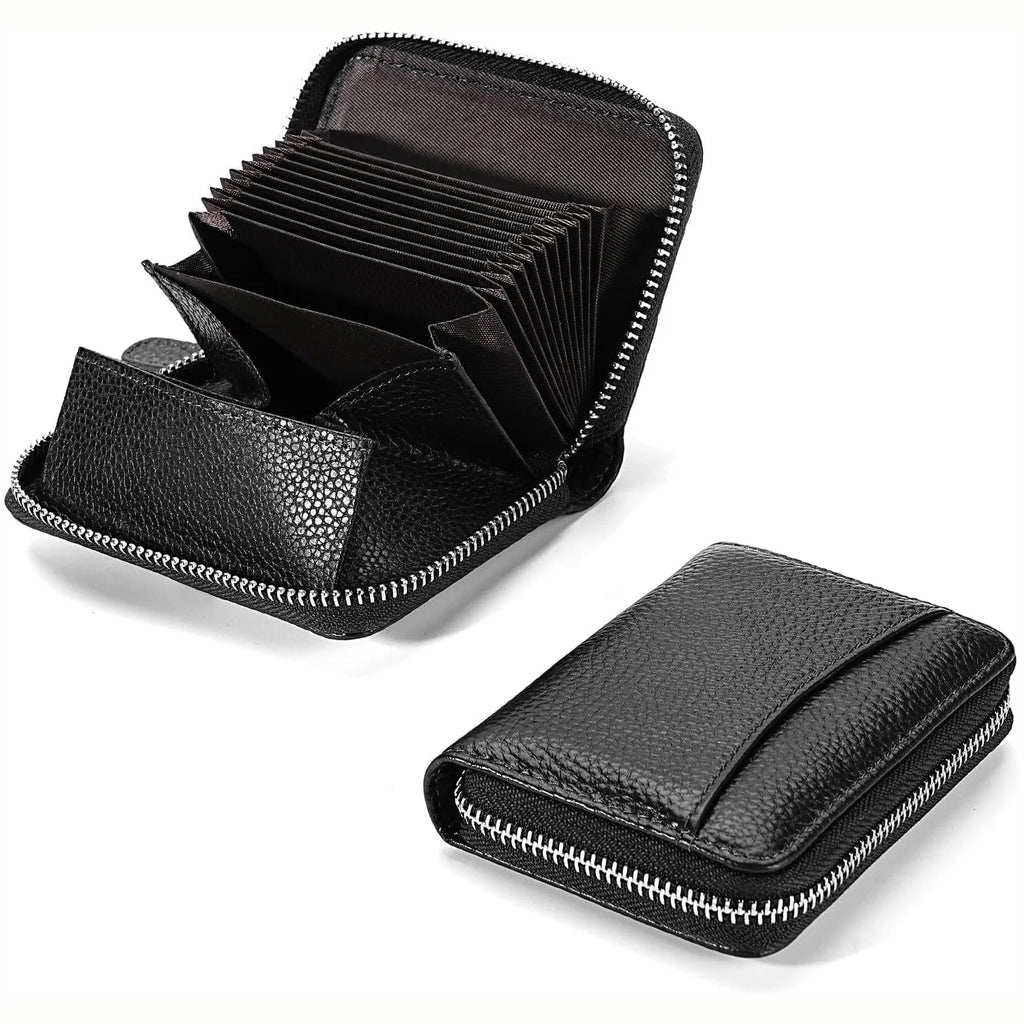 RFID Leather Zip Wallet