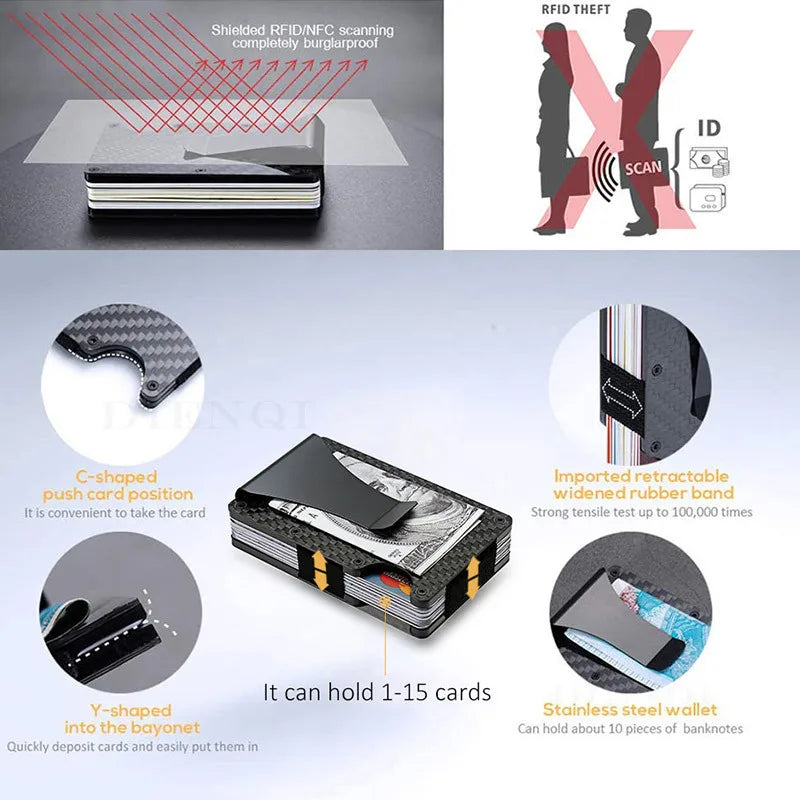 Minimalist RFID Wallet with Money Clip