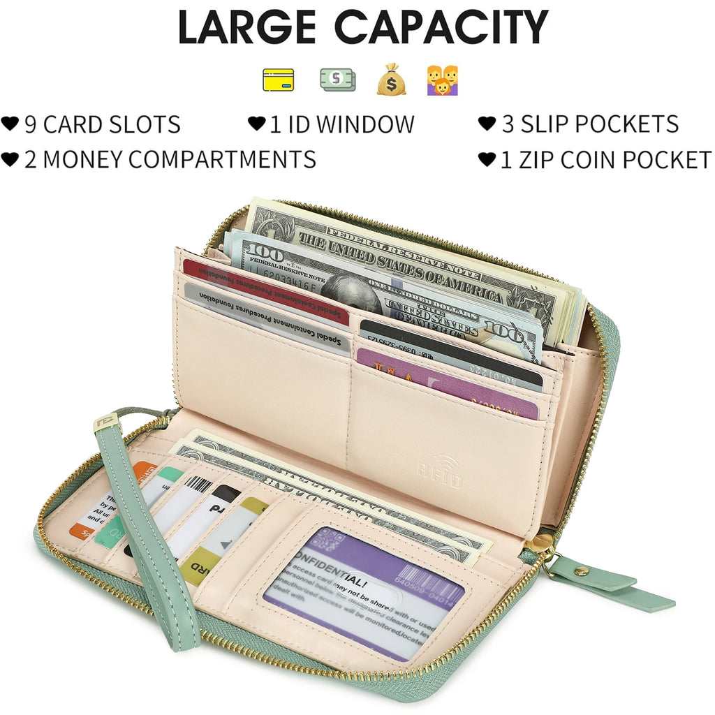 RFID Zip Around Women's Wallet