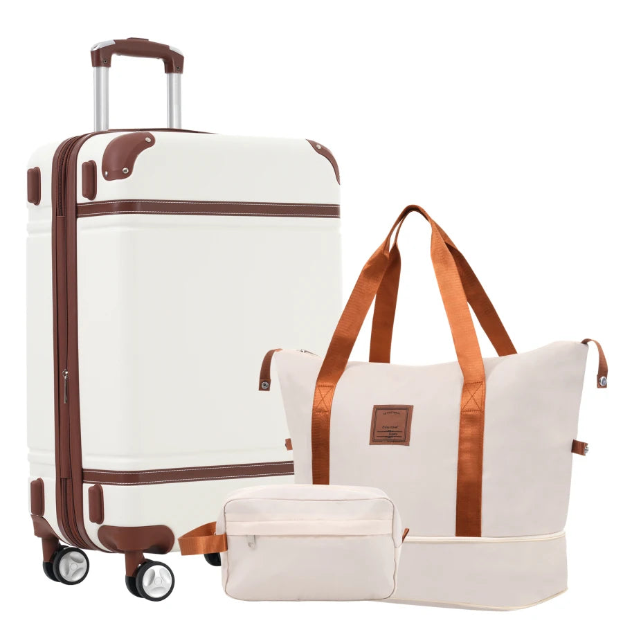 White Polycarbonate Luggage Set