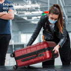 3PC Burgundy Hardshell Luggage Set